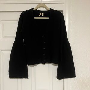 Anthropologie Black Button-Up Cardigan